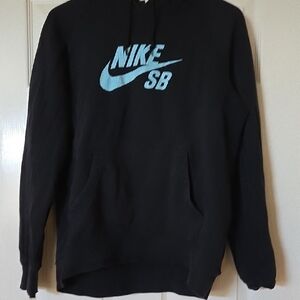 Nike SB Black Hoodie with Blue Logo